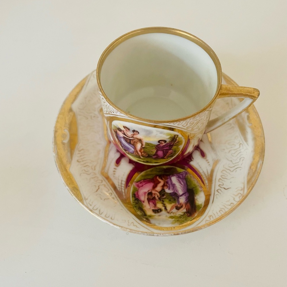 Angelika Kaufmann Demitasse Cup and Saucer Set 1940’s